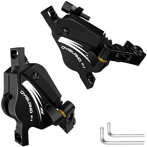 DYISLAND XT-7 Hydraulic Disc Brakes Calipers,Line Pulling/Cable Actuated Front & Rear Brake Calipers