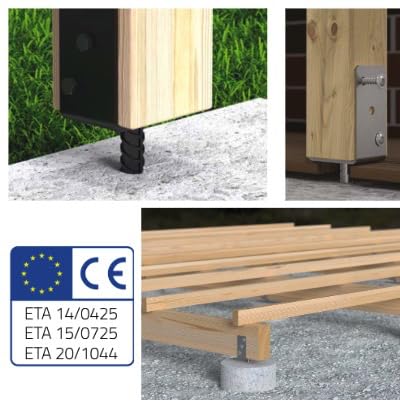 76mm x 120mm x 60mm Heavy Duty Post Base Concrete Anchor Support for Pergola Terrace Gazebo U Bracket Decking Spike (Pack of 1) - Image 3