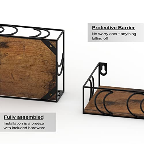 Pharege Moon Phase Floating Shelf Black, Set Of 3 Small Shelves For Book Plant, Wall Mounted Storage Shelves For Decor Bedroom Bathroom Living Room, Brown Board #TOP5