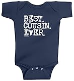 Threadrock Baby Girls' Best Cousin Ever Infant Bodysuit 12 Months Navy