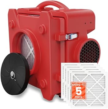 CADPXS Shield-550 Air Scrubber Red and 5 Pack MERV-10 Filters Bundle