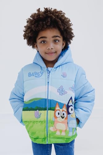 Bluey Girls Zip Up Puffer Jacket Toddler to Little Kid Sizes (2T - 7-8)2