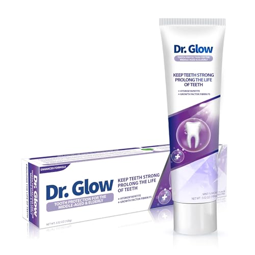 Dr. Glow Gingivitis Treatment Toothpaste for Elderly & Mid-Aged, Gum Repair for Receding Gums Hydroxyapatite Toothpaste, Periodontal Disease Treatment for Seniors, Fluoride Free Gum Disease Treatment