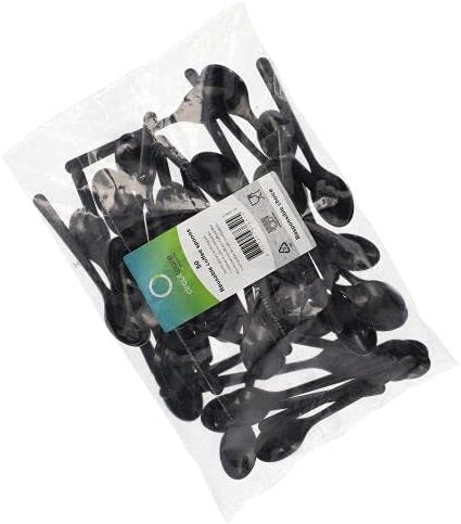 Miniatura 2 de Haval Cucharas de café Bio-PP 5.1 in, color negro, extra resistente, 96438 cucharas reutilizables, paquete de 50