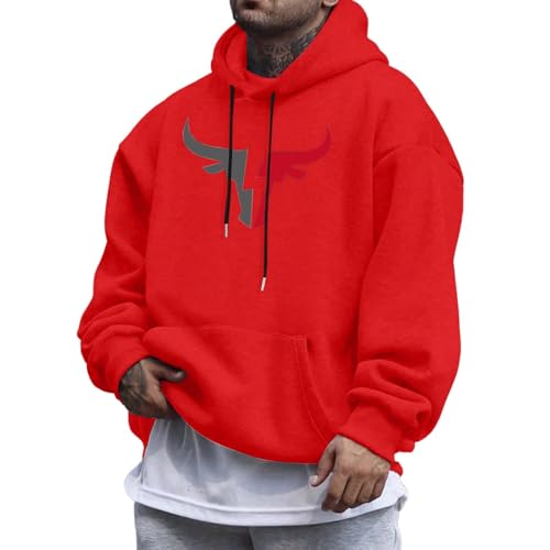 Sweat à capuche homme motif taureau idéal pour vos sorties décontractées