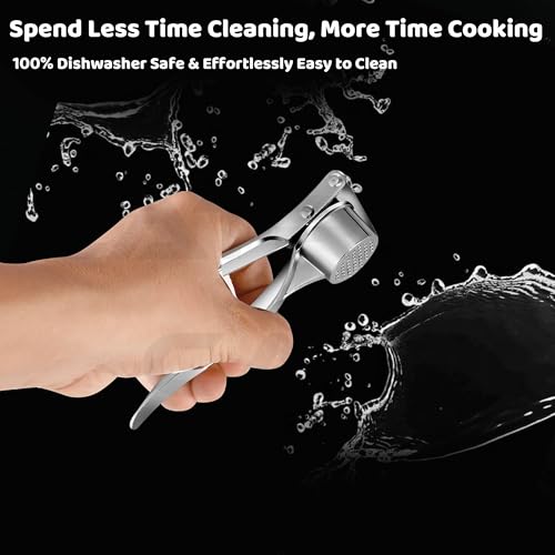 Image of Catron Stainless Steel Garlic Crusher Presser Garlic Press Manual Garlic Mincer | Garlic Cutter Chopper | Easy to Squeeze & Clean for Kitchen