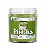 Pickles Scented Candle - Smells Like Dill - Pickle - Brine - 100% Naturally Vegan Soy and Premium Fragrance | Great Gift | Handmade in Denver, Colorado (4oz Glass Jar)