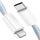 Certificación MFi para iPhone – Cable USB C a Lightning con chip inteligente de alta calidad integrado. La certificación MFi y los estrictos controles de calidad aseguran que sus dispositivos iPhone se sincronicen y carguen de forma segura, sin que aparezcan mensajes de advertencia. Nota: Necesita un cargador de pared con puerto USB-C compatible