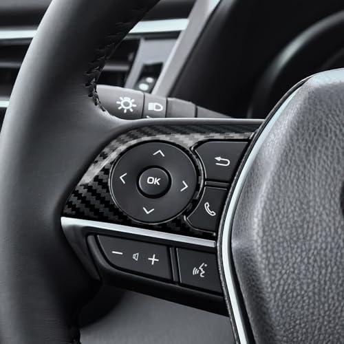 Image of 3PCS Car Trim Carbon Color ABS Sticker Decal Compatible with Toyota Camry XV70 2018-2024 Avalon XX50 2019-2022 Interior Accessories