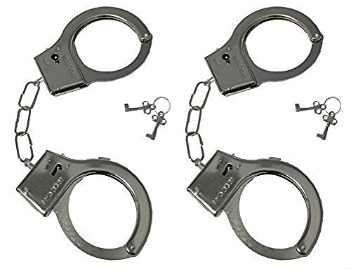 JBK Products 2 Pack Police Metal Handcuffs with Keys, Swat Role - Play Toy