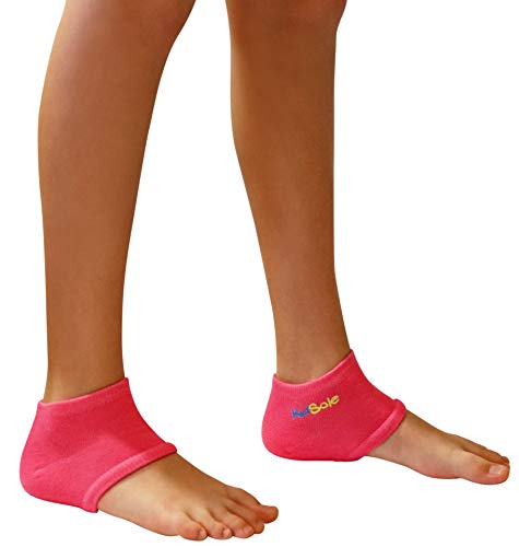 Image of Gel Heel Strap for Kids with Heel Sensitivity from Severs Disease, Plantar Fasciitis. (Black) (Kids Size 1-6, Pink)