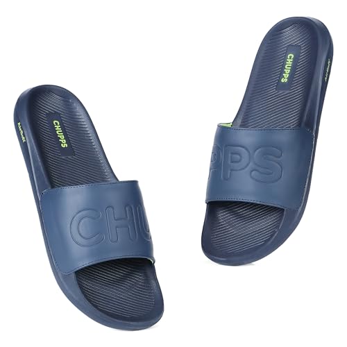 Image of CHUPPS Pure Black Drift Orthopedic Slippers | Soft Footpharma Footbed | Breathable Ventilation Holes | Lightweight Flip Flops | Anti-Skid Chappals for Everyday For Mens