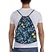 ZLKYSBU Sea Turtle Drawstring Backpack,Fashion Drawstring Bag Cute Beach Sack Bags For Gym Shopping Sport Yoga