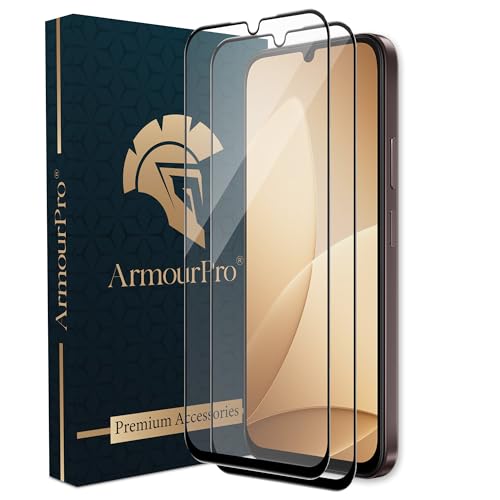 Image of ArmourPro Tempered Glass for Oppo A6c - 9H Anti Scratch Screen Protector, Edge to Edge Coverage, HD Clarity, Smooth Touch, Case Friendly | Black, Pack of 2