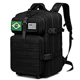 Mochila Tática Impermeável Militar Reforçada Grande 50 Litros Masculina Feminina Preto (PRETO)