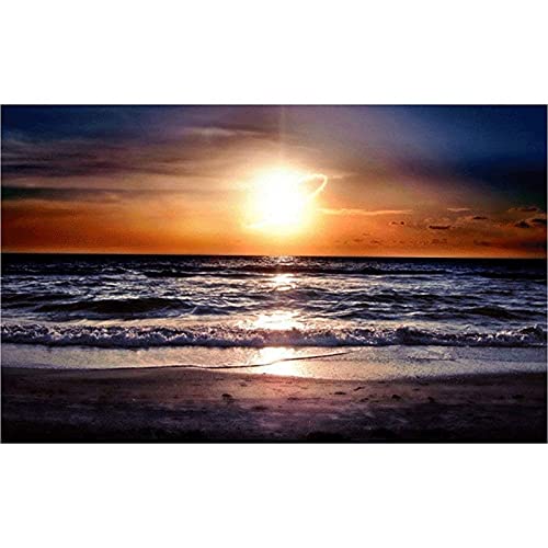 Kit broderie diamant coucher du soleil 50x140 cm pour un moment de détente créative