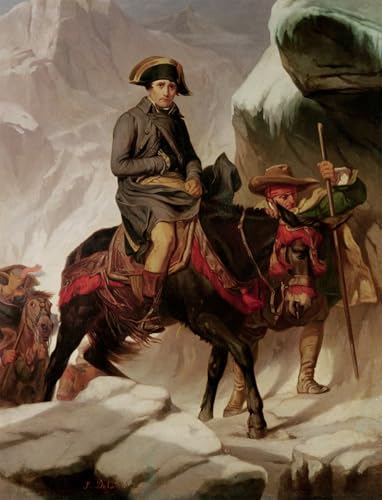 Art tableau Napoléon Bonaparte traversant les Alpes Hippolyte Delaroche image sur toile 60x90cm
