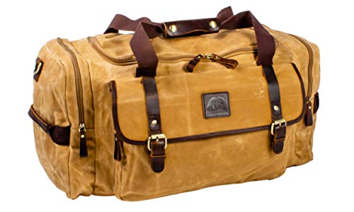 Kodiak Leather Weekender Denali Travel Duffel (25L), Canvas Outdoor Bag With Handles and Shoulder Strap2