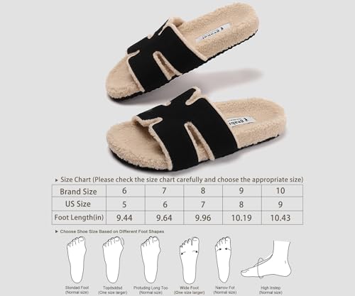 Fuzzy Slippers Women Genuine Suede Slippers for Women Indoor and Outdoor H Slipper Fur Faux Shearling Memory Foam House Slippers Open Toe Wool Slipper2