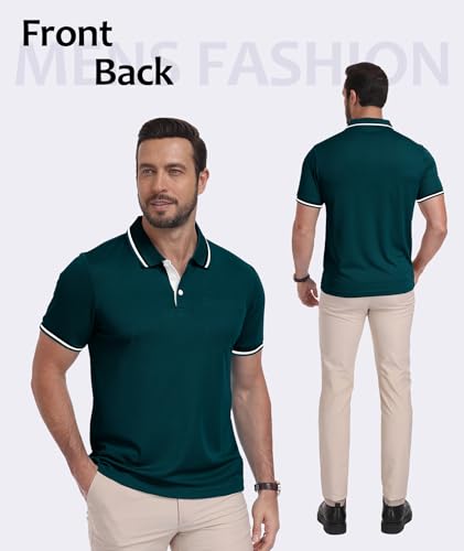 Image of ZITY Men Polo Shirts Short Sleeve with Pocket Golf Polo Wicking Shirts for Men Casual Collared T-Shirts