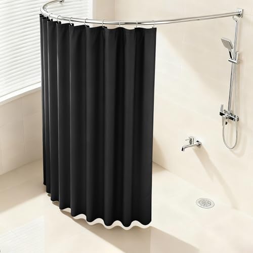 Bathroom Shower Curtain, 71 * 79 Inch Waterproof Quick-Dry Machine Washable Reusable Modern Shower Curtain with Hooks,Easy Installation Multi-Scenario Applicable Long Shower Curtains,Grey - image 7