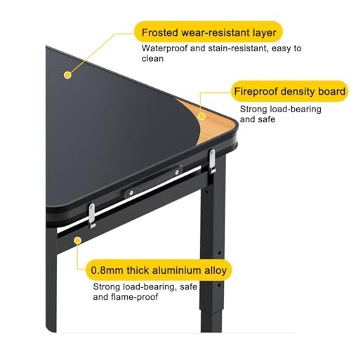 Table pliante portable avec 4 tabourets d'extérieur à hauteur réglable