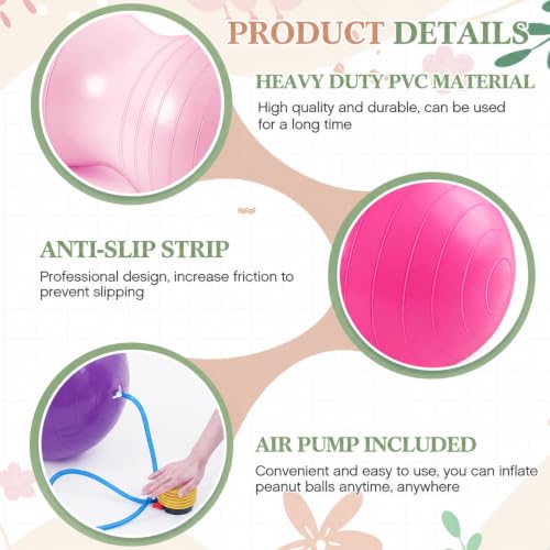 Image of Jexine Peanut Ball for Kids Therapy Anti-Burst Exercise Yoga Ball with Pump for Pregnancy Birth Exercise Physical Therapy, for Child Training