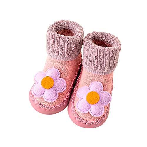 Toddler House Shoes Autumn and Winter Boys and Girls Children Cute Socks Shoes Non Slip Floor Baby Toddler Sports Shoes (Purple, 0-6 Months)