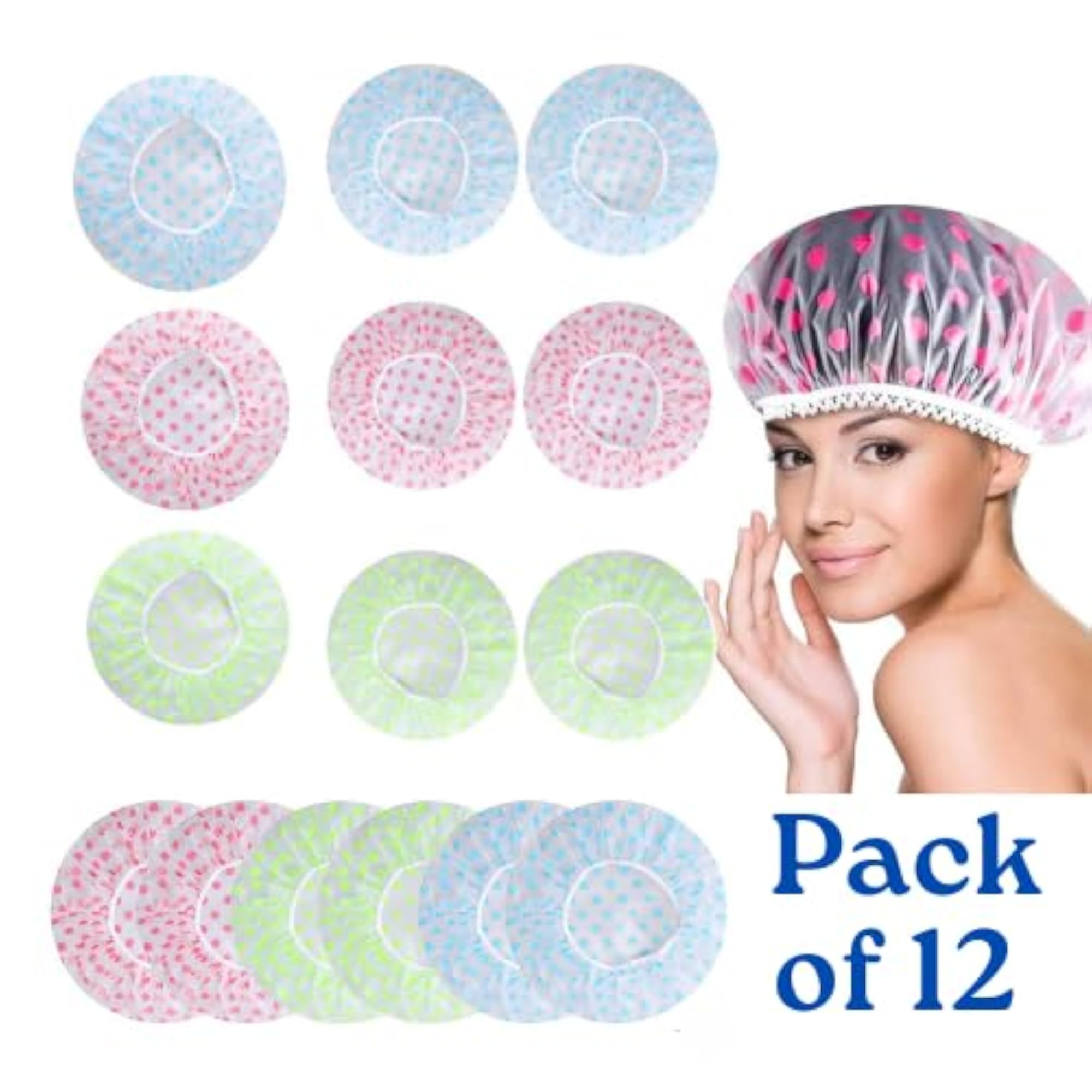 Reusable Multicolored EVA Shower Cap for Spa and Bath