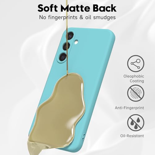 Image of DIZORO Microfiber Candy Case for Samsung M16 5g / F16 5g Smooth Touch Cushion Liquid Soft Silicone Gel Rubber Phone Cases Non-Slip Full Body Protective Shockproof Back Cover- Mint Green