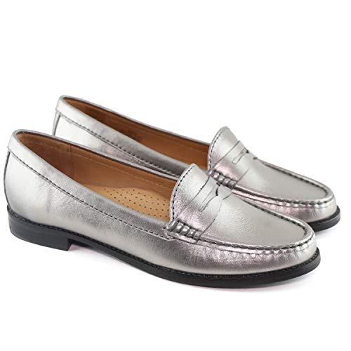 Image of Womens Casual Genuine Leather Comfortable Lightweight Driving Moaccasins Classic Fashion Penny Slip On Ladies Driving Loafer Flat Shoes