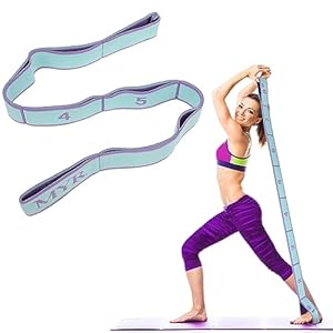 Stretching Strap with Loops, Abeillo Elastic Yoga Straps for Stretching Equipment, Stretch Band for Physical Therapy, Pilates, Yoga, Dance, Gymnastics Exercise and Flexibility