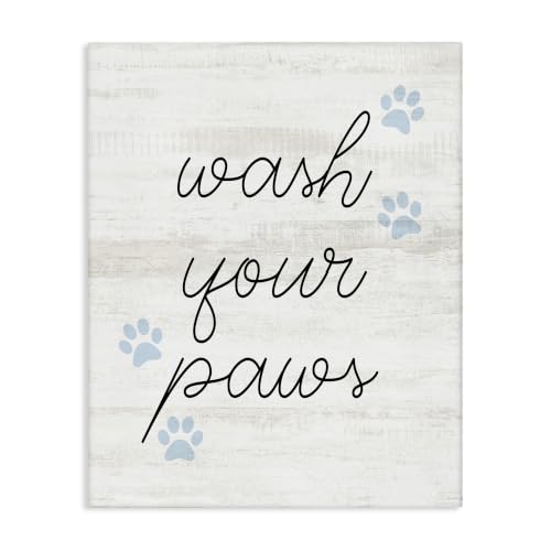 Stupell Industries Wash Your Paws Pet Shapes, 16 x 20 Inch Canvas Wall Art