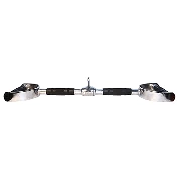 USI UNIVERSAL Cable Machine Attachment LAT Pulldown Attachments Home Gym Triceps Pull Down Attachment Cable Machine Equipments for Home Gym (Silver- Pro LAT Bar Small)