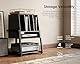 FITUEYES Design Plattenspieler Tisch aus Holz Metall HiFi Rack für Plattenspieler 120 Platten Kompaktanlage Plattenspieler Regal für Wohnzimmer Musikzimmer