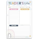 BrightenKidz Teacher Gifts, Gifts for New Teachers, Boho Teacher Notepad, To-Do List Notepad, Stationery Must-Have Supplies for Preschool, Elementary, Middle, and High School Teachers
