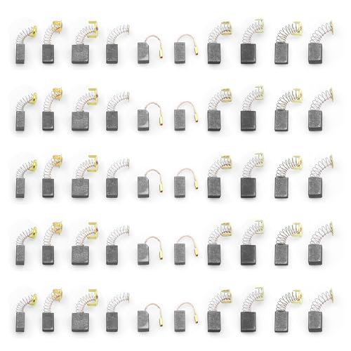 Hayaww 50 PCS Balai De Charbon Balai Charbon Moteur Electrique Brosse Carbone Rechange Universel Charbon pour Perceuse pour Ponceuses, Scies Circulaires Meuleuse D'angle 10 Tailles (A)