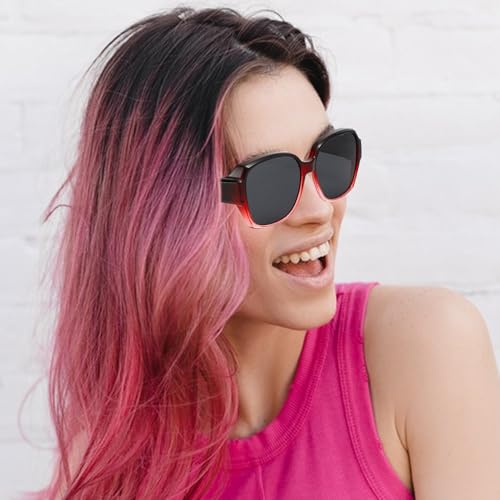 Genérico Gafas de sol polarizadas envolventes, gafas de sol que se ajustan sobre las gafas, Fitover envolvente para hombres, Gafas de polarizadas con sombras a presión Face Shadow, ligeras