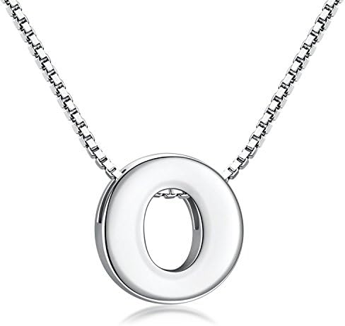 Candyfancy 1.0mm 18 inch 925 Sterling Silver 26 Small Letters Alphabet A-Z Initial Pendant Box Chain Necklace
