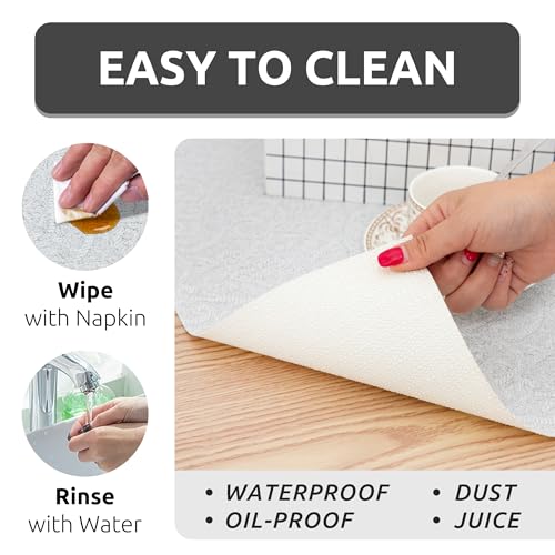 Revêtement d'étagère cuisine non adhésif lavable avec tapis de tiroir PVC pour meuble et commode