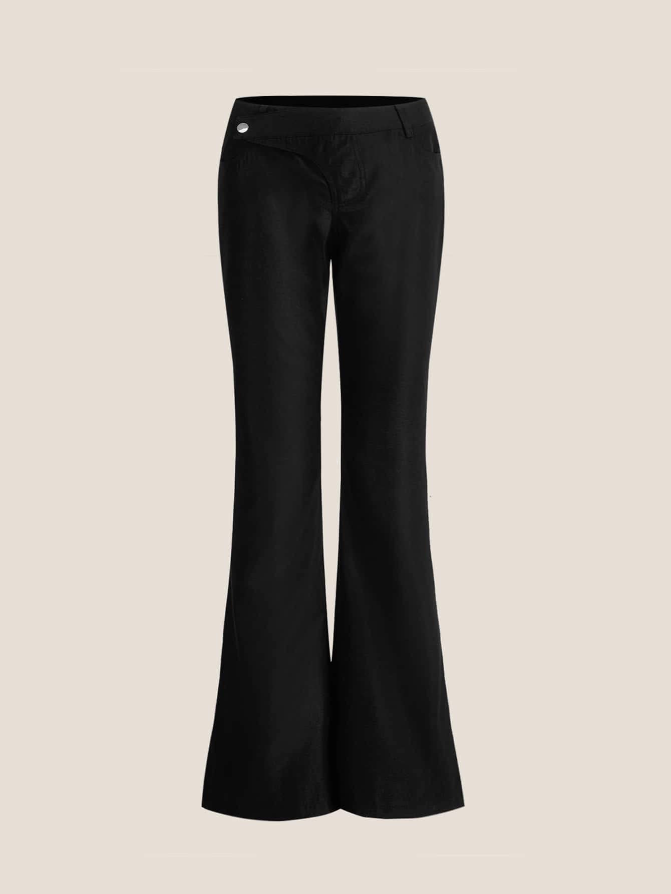 REDESYN Pants for Women Womens Pant Solid Flare Leg Pants Pants Color Black Size X-Small