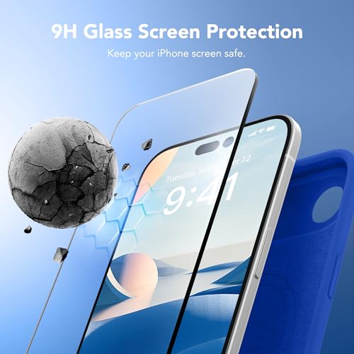 Image of Magnetic for iPhone Air Case, Compatible with MagSafe, [Full Camera Protection][Screen Protector] Silicone Shockproof Protective Phone Case for iPhone 17 Air 6.5 inch, Klein Blue
