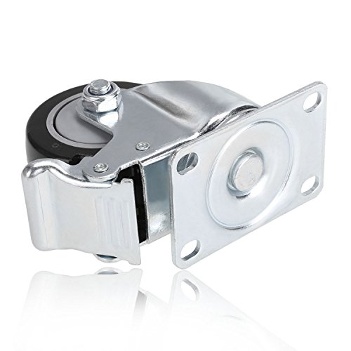 Coocheer Casters, 3'' Heavy Duty Casters, Load 1200Lbs, Lockable Bearing Casters With Brakes, 360-Degree Top Plate Swivel Casters For Furniture And Workbench, Casters Set Of 4, Black (Free Screws) #TOP6