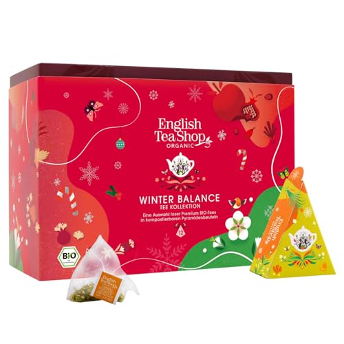 ETS - BIO Tee Geschenk Set Winter Balance Wintertee, Geschenk zu Weihnachten, umweltfreundlich, 12 Pyramidenbeutel, verschiedene Sorten