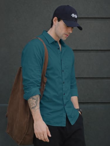 Image of Noble Monk Men's Full Sleeve Shirt | Casual Shirt for Men | Stylish Cotton Blend | Comfortable Everyday Wear | Button Down Clothing | Travel & Outdoor Apparel