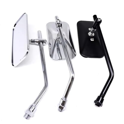 Espejos moto con rotacion libre y vision angular en aluminio retrovisor rectangular 10mm 2