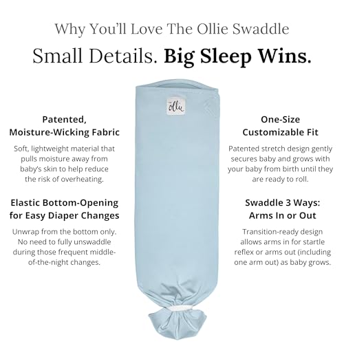 Image of The Ollie Swaddle - Adjustable Baby Swaddle for Newborns | Pediatrician-Approved for Safe Sleep | Easy Closure | Arms-Out | Lightweight, Machine-Washable | Easy Diaper Access