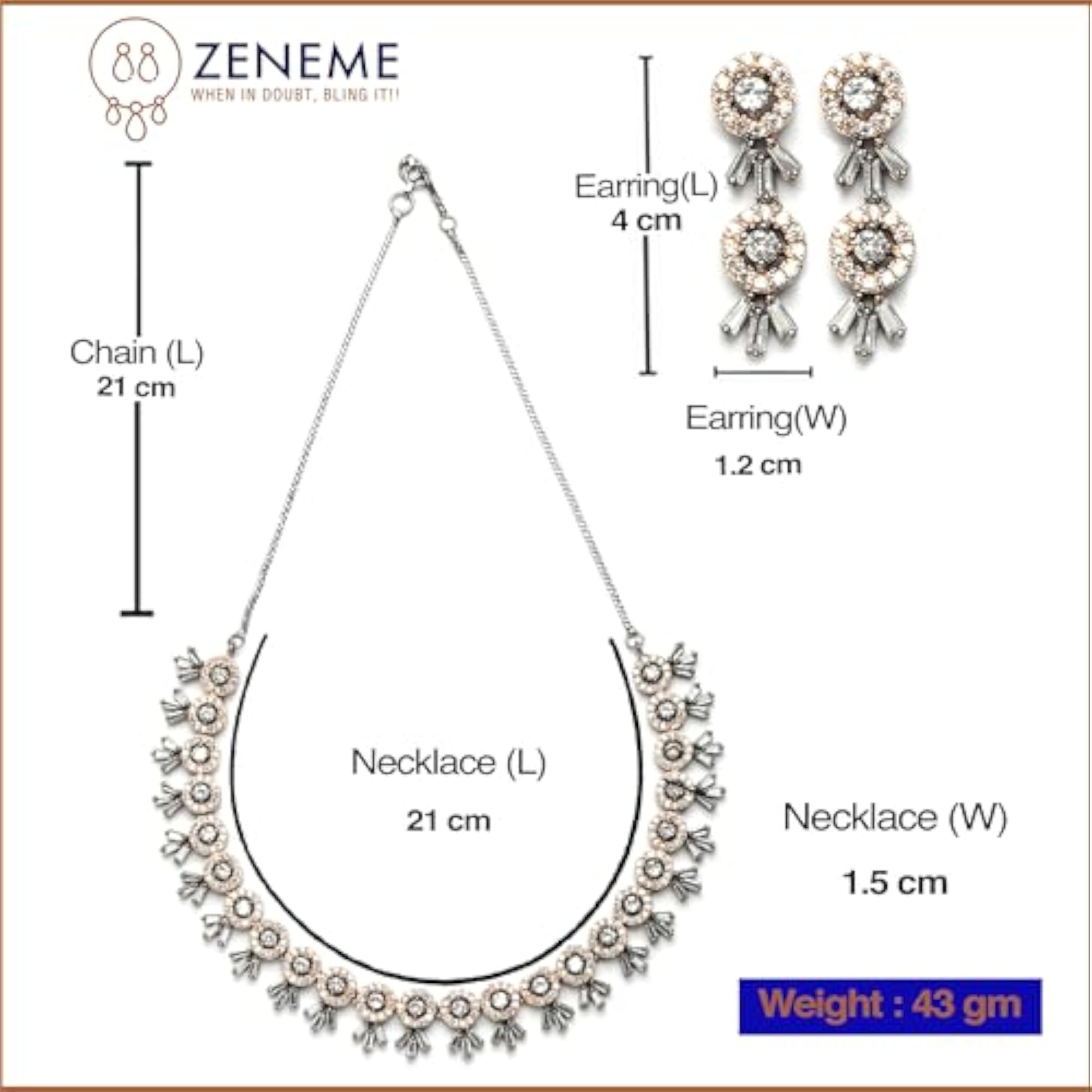 American Diamond Studded Necklace & Earring Set