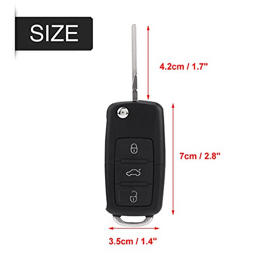 Remote Key Fob 3-Button Car Remote Control Key Fob ID48 Chip 1k0959753G for Golf Year 2004-2009 for Jetta Year 2006-2011 for Seat Toledo 2002-2004 - Image 4
