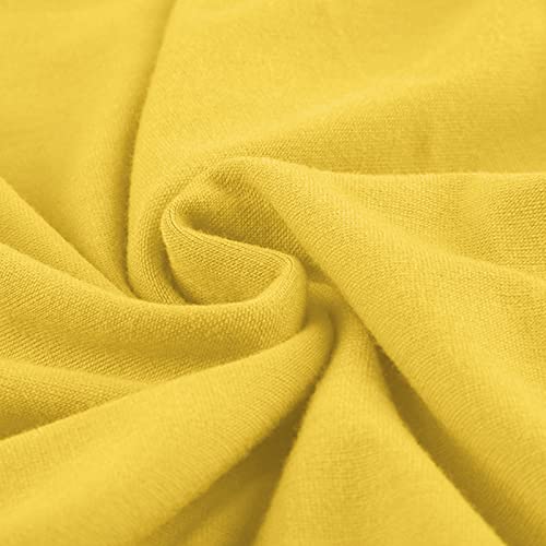 Prevently Kids Girls Fashion Top Shirt Solid Color Button Casual Tunic Tops Long Sleeve Loose Crewneck Blouse T-Shirt Tee Cute Tops for Girls (Yellow, 10-11 Years) - Image 5